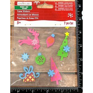 CreAtology Holiday Foam Stickers 7 Pc Christmas Theme 293038